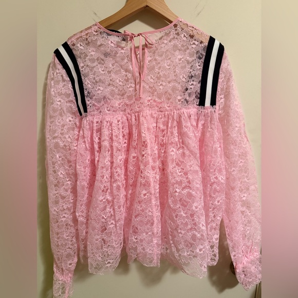MSGM Pink Lace Top Size 42 US 8 Medium New with tags - Picture 2 of 3